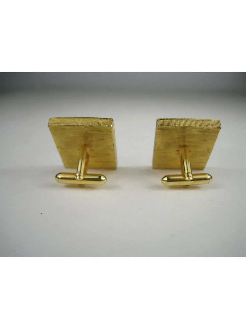 Vintage Swank Blue Enamel Gladiator Cuff Links Gold Tone Mid Century 1950s